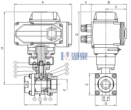電動絲扣球閥Q911F-16P型號，圖片，原理